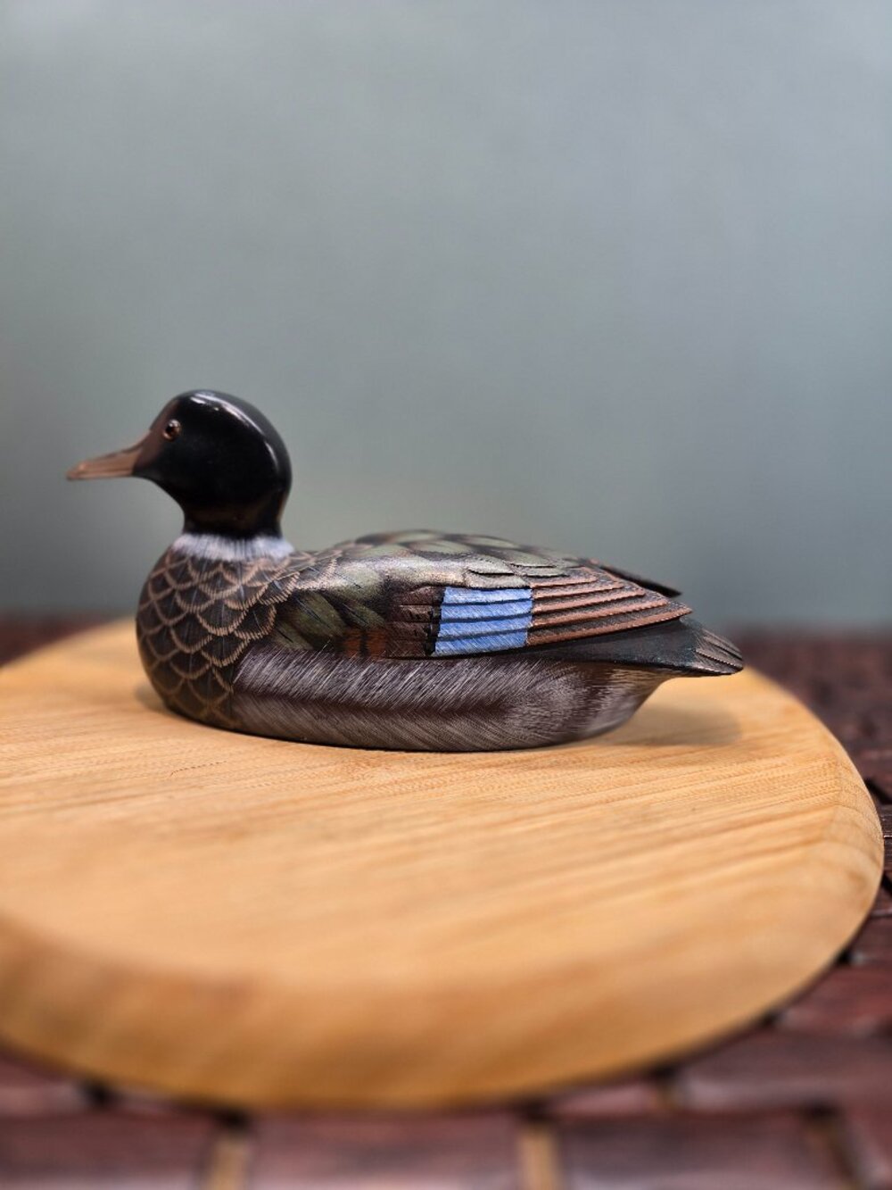 Vintage Hand Painted Wood Blue-Winged Teal Drake Duck